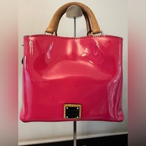 Dooney & Bourke Mini Barlow Tote Hot Pink Patent Leather